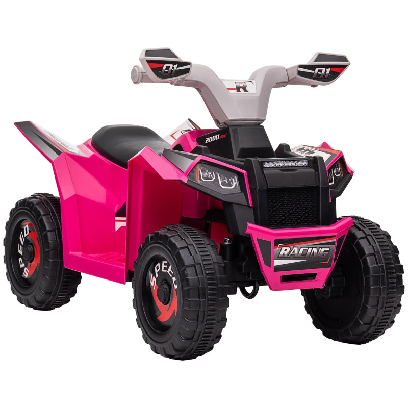 6V Pink Quad Bike for Toddlers, Wear-Resistant Wheels, Ages 18-36 Months