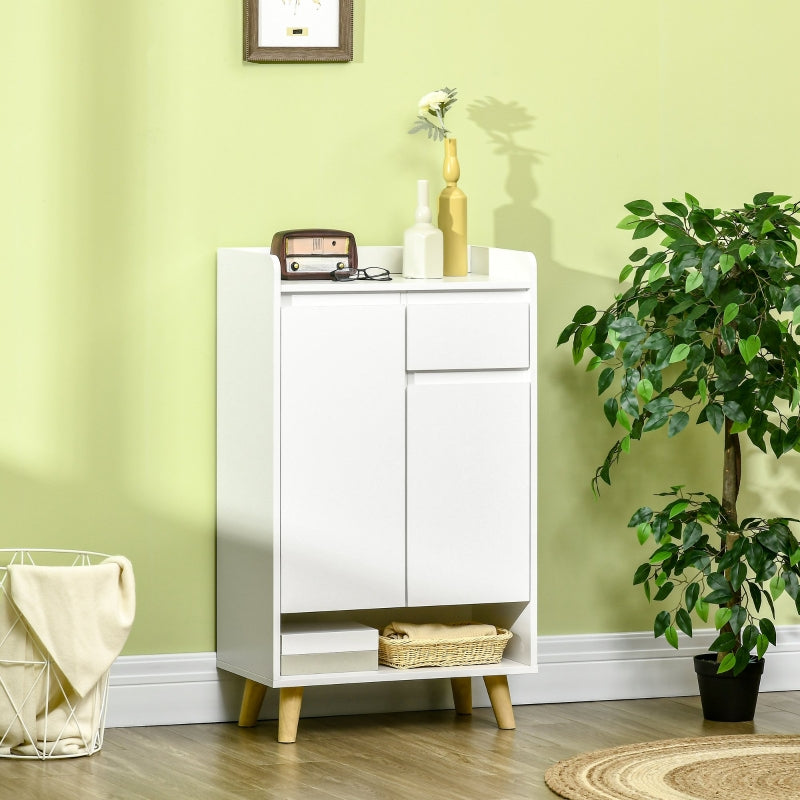 White Modern Sideboard with 2 Door Cupboards and Drawer