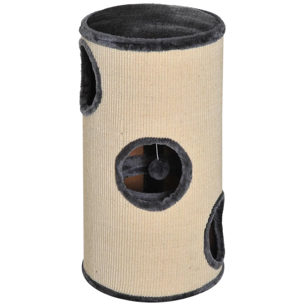 Cat Scratching Barrel Tower - 70cm Height, Sisal Activity Center, Indoor Cat Climber