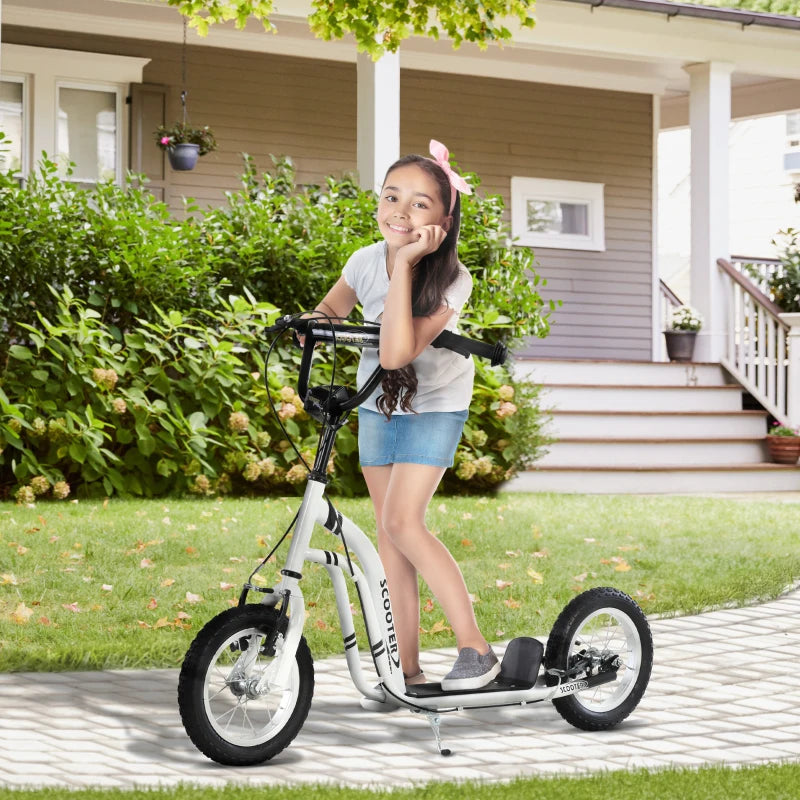 Adjustable Black 12" Metal Frame Kick Scooter with Dual Brakes