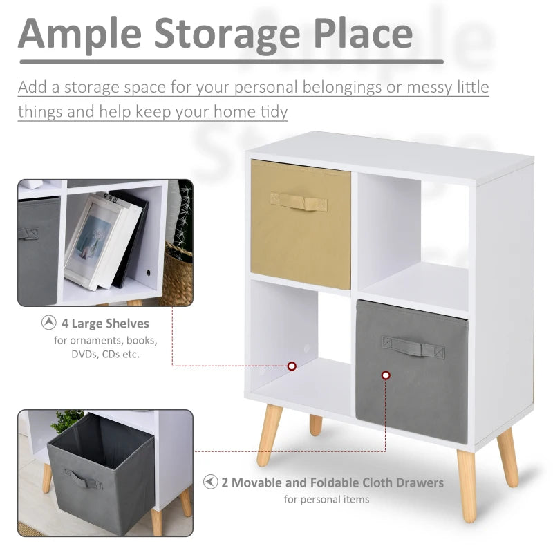 White 4-Cube Elevated Storage Organizer