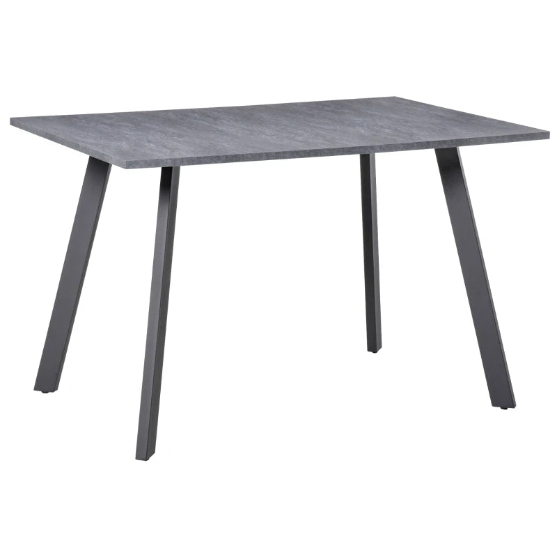 Dark Grey Metal Leg Dining Table with Spacious Top