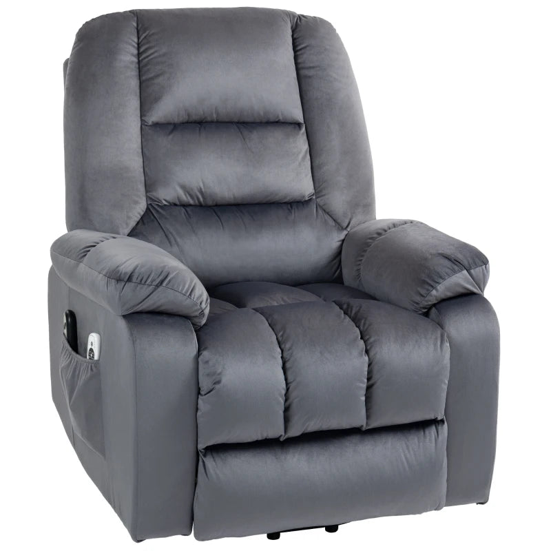 Grey Massage Recliner Chair with Heat and 8 Massage Points