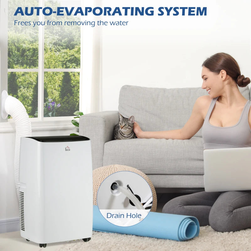 Portable 3-in-1 Air Conditioner - White, 14000 BTU, Remote Control, LED Display