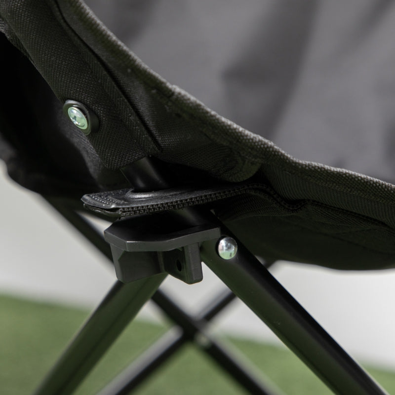 Black Lightweight Folding Camping Chair with Storage Pocket