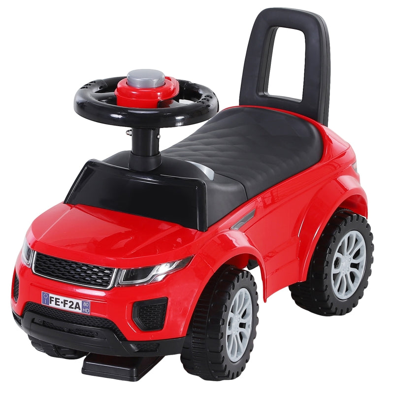 Red Toddler Ride-On Car with Horn and Storage