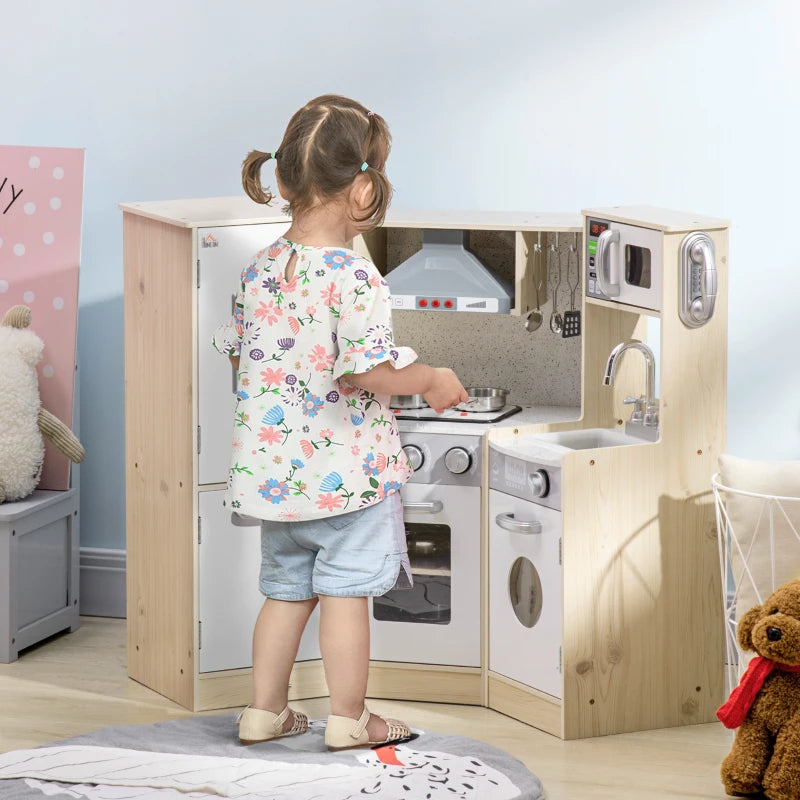 Kids Kitchen Playset with Accessories and Storage - Pink