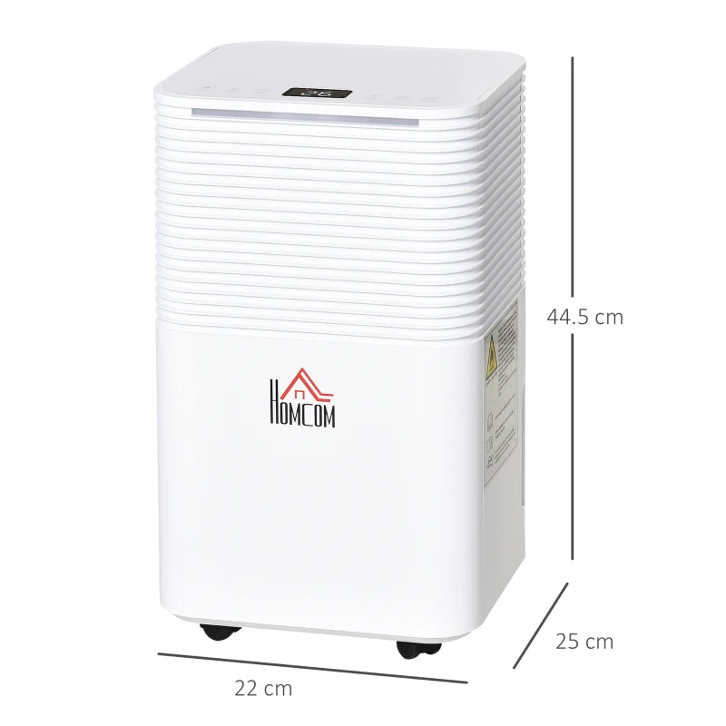 Portable Quiet 12L/Day Dehumidifier - Electric Moisture Air De-Humidifier (White)