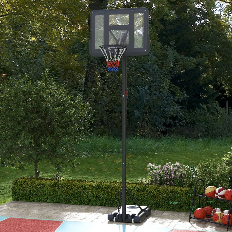 Adjustable Freestanding Basketball Hoop - Black, 2.35-3.05M