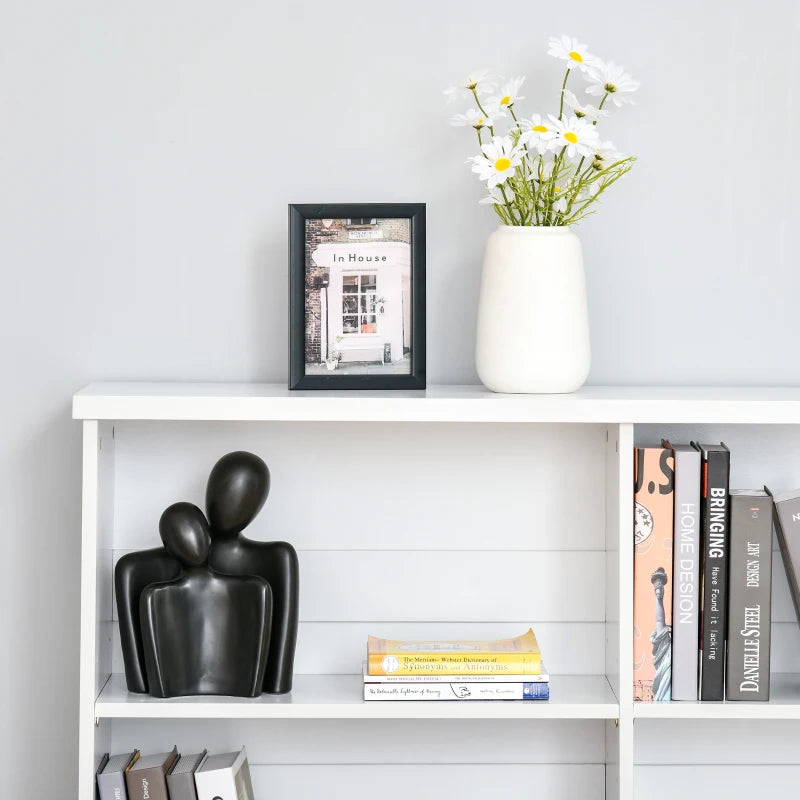 White 2-Tier Modern Cube Bookcase with Moving Shelves