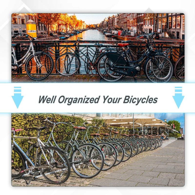 Black Bike Parking Rack - Wall or Floor Mount Bicycle Storage (3 Racks)