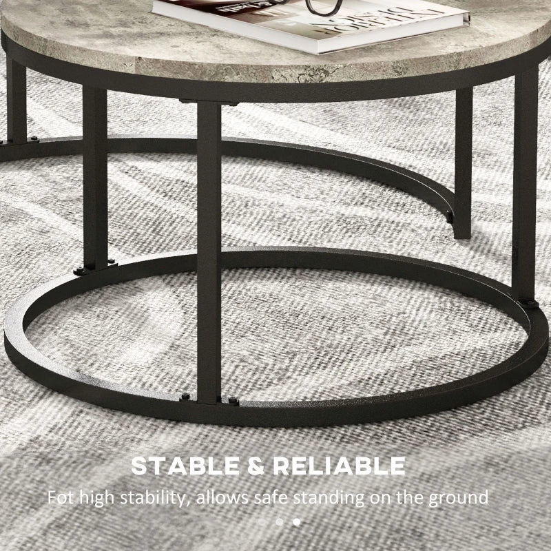 Grey and Black Nesting Coffee Tables Set