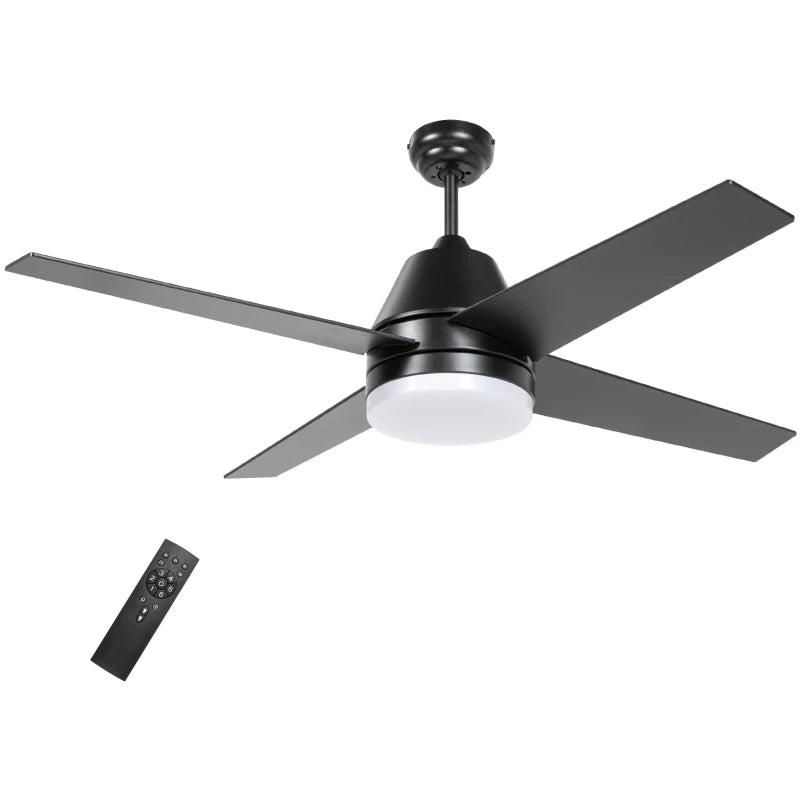 Black Walnut Ceiling Fan with LED Light & Remote