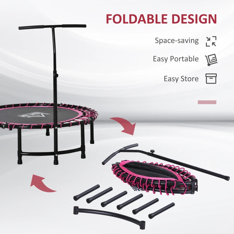 45" Pink Round Mini Trampoline with Adjustable Handle