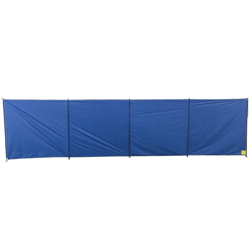 Portable Blue Camping Windbreak with Steel Poles, 620cm x 150cm