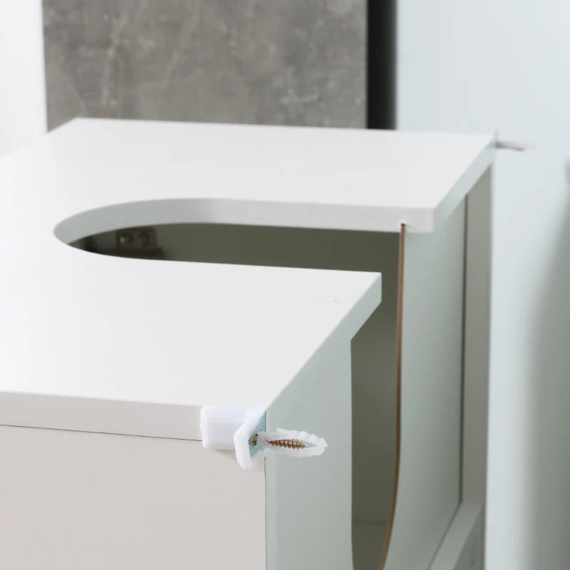 White Under Sink Bathroom Storage Cabinet with Adjustable Shelf