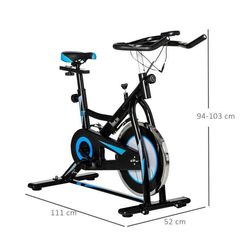 Black Indoor Cycling Exercise Bike with LCD Monitor and Phone Holder