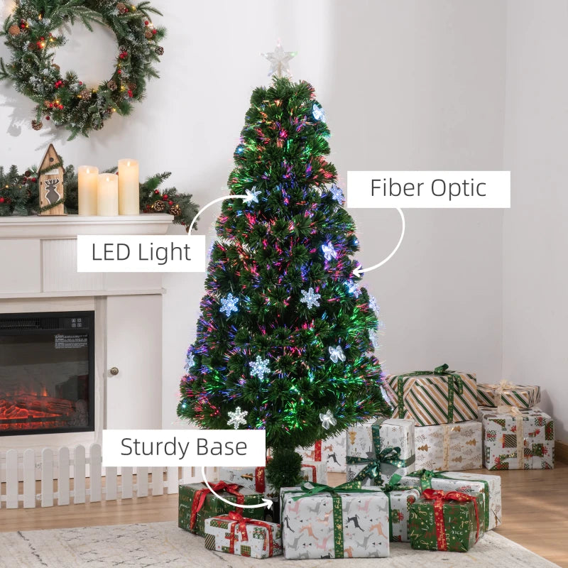 5FT Green Fiber Optic LED Christmas Tree - Holiday Home Xmas Decoration