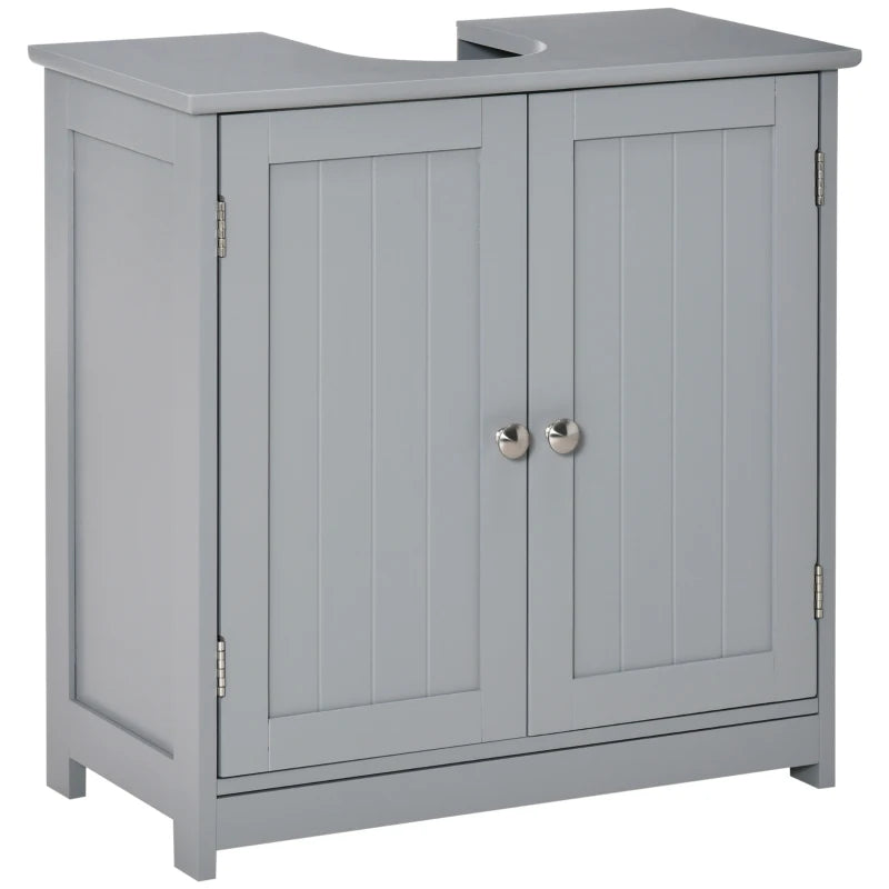 Grey Under-Sink Storage Cabinet with Adjustable Shelf - 60x60cm