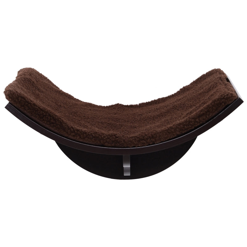 Curved Brown Cat Wall Shelf 41x28x21cm - Kitten Bed & Perch Climber