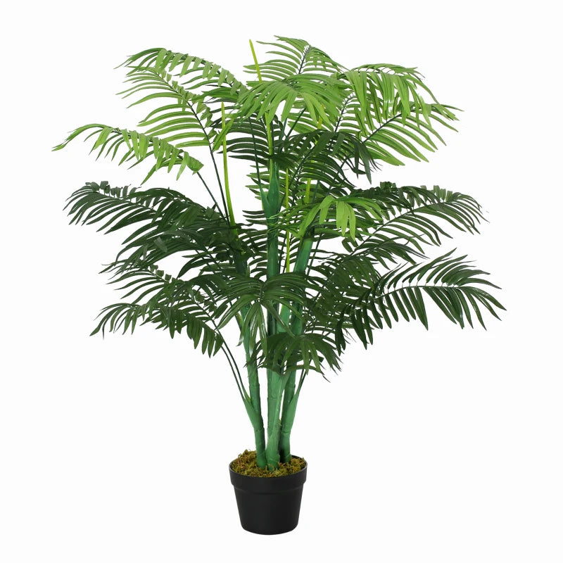 4ft Green Artificial Palm Plant with Nursery Pot for Indoor and Outdoor Decor