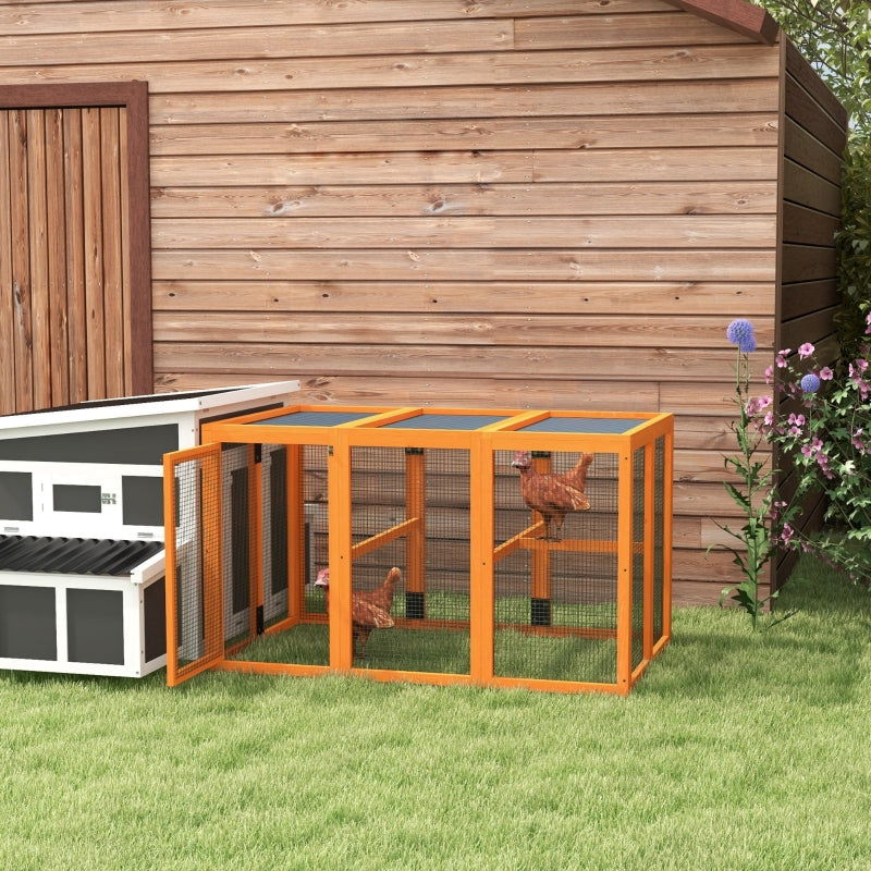 Orange Wooden Chicken Coop with Combinable Design, 80x140x84.5cm