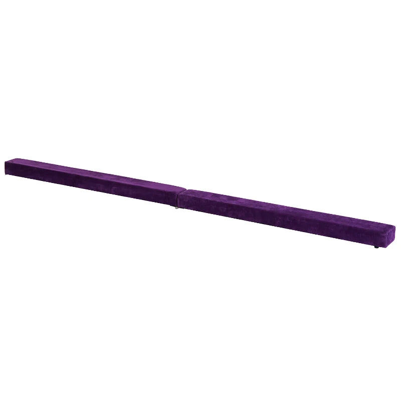 Purple Suede Upholstered Wooden Folding Balance Beam