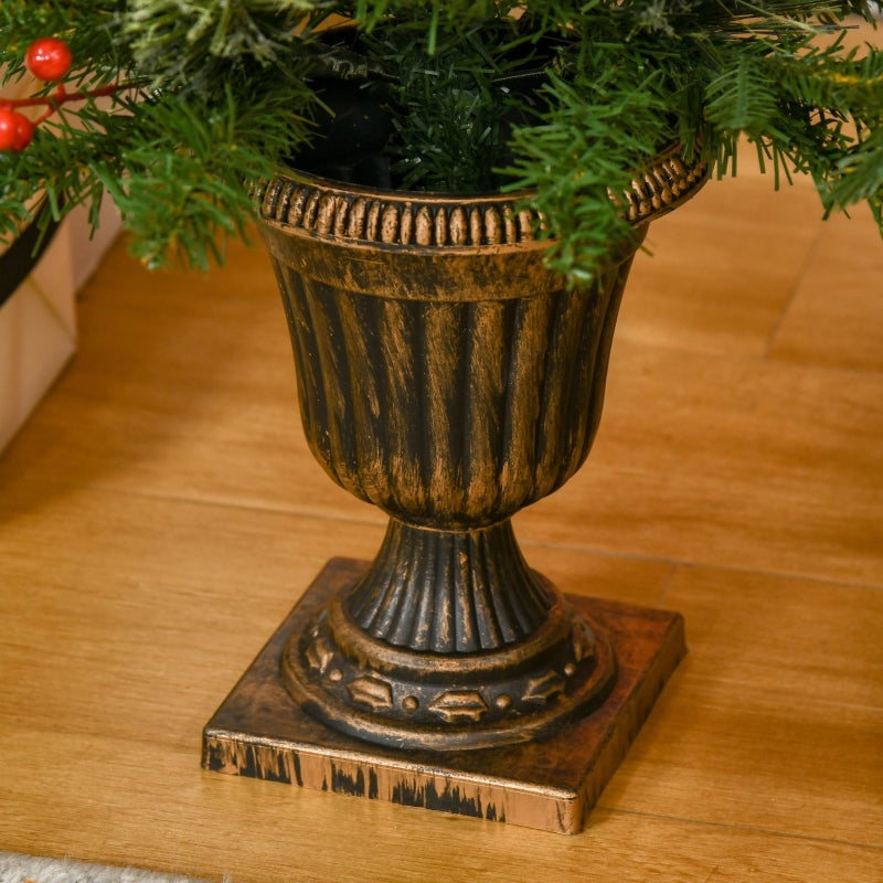 Green 3 Ft Christmas Tree Set with Pine Cones and Berries