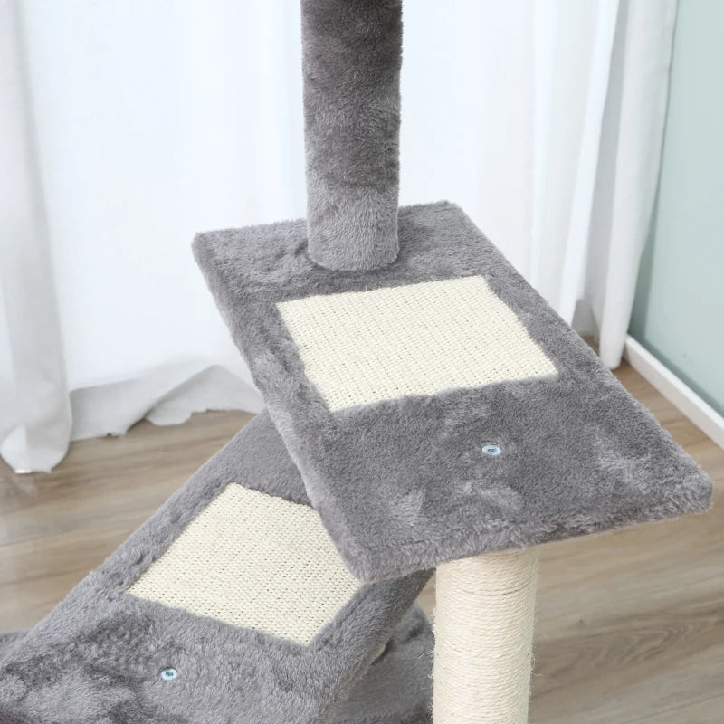 Grey 100cm Cat Tree Climbing Tower Scratching Post