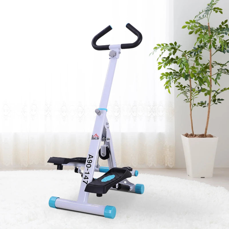White Stepper with Handle for Home Fitness Aerobics