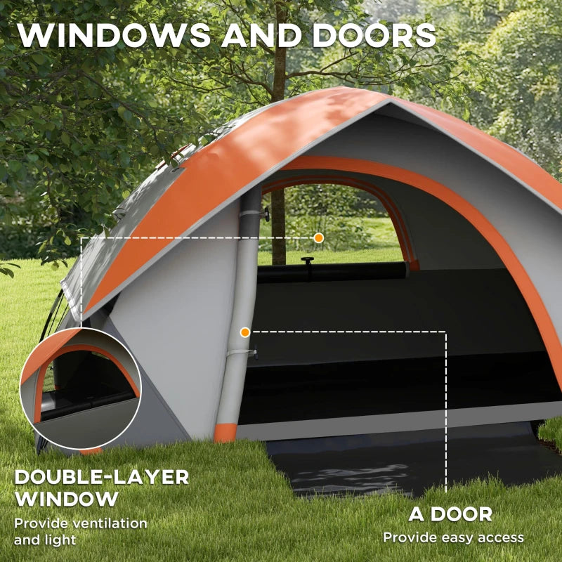 Orange/Grey 3-Person Dome Tent with Accessories