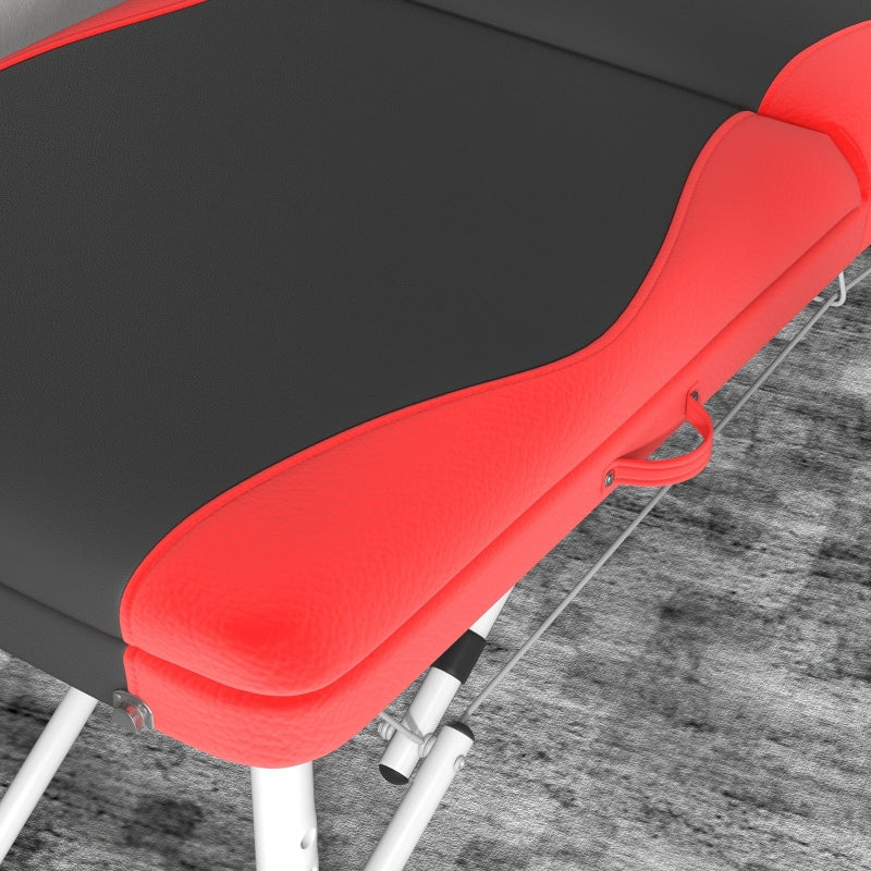 Black and Red Foldable Massage Table for Salon and Spa