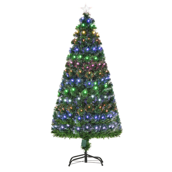 5FT Pre-Lit Christmas Tree with Star Topper - Green Metal Base