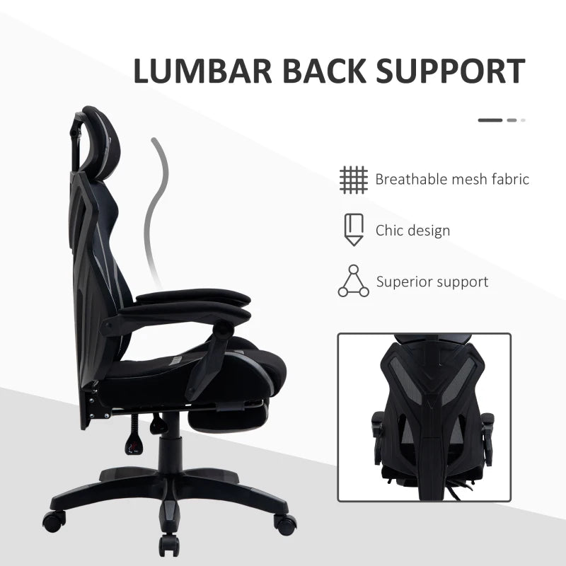 Mesh Office Chair with Footrest & Lumbar Support