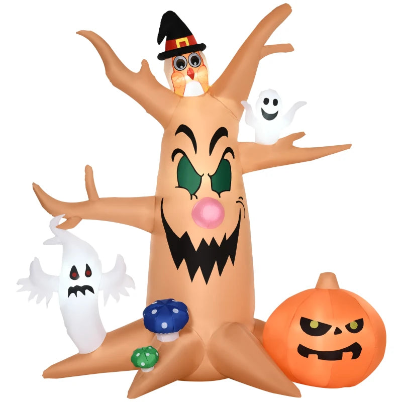 8ft Inflatable Halloween Haunted Tree with LED Lights - Spooky Outdoor Decor