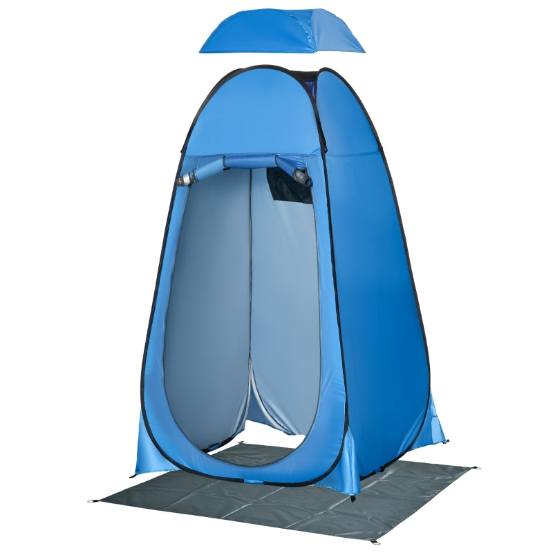 Blue Pop Up Outdoor Shower Privacy Tent with Removable Floor