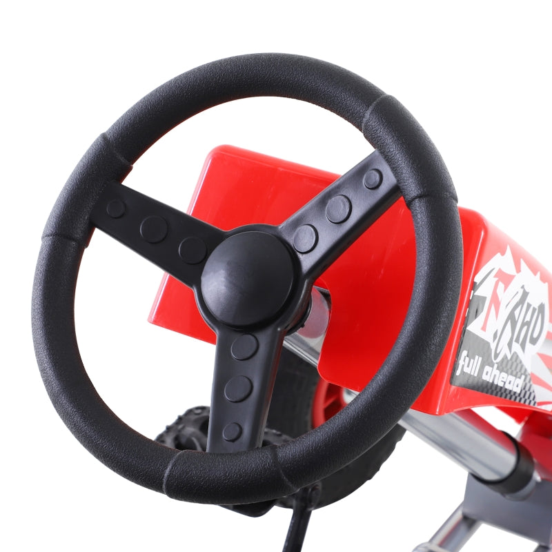 Red Pedal Go Kart with Adjustable Seat and Handbrake