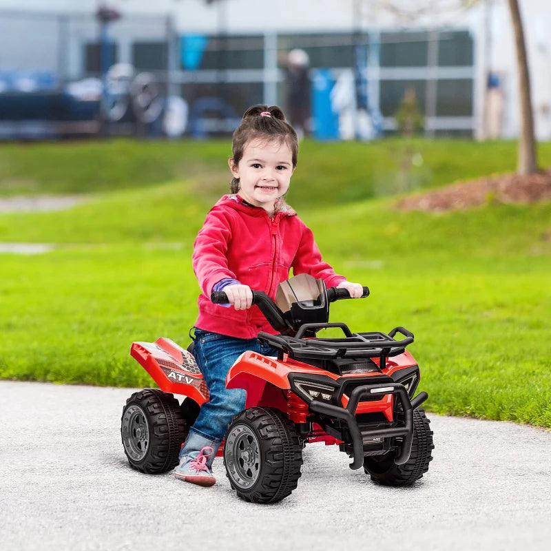 Red Kids Electric Ride-On Quad Bike with Music | 18-36 Months