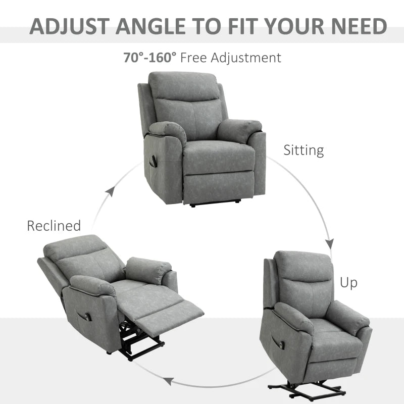 Grey Electric Power Lift Recliner Chair for Elderly with Remote Control