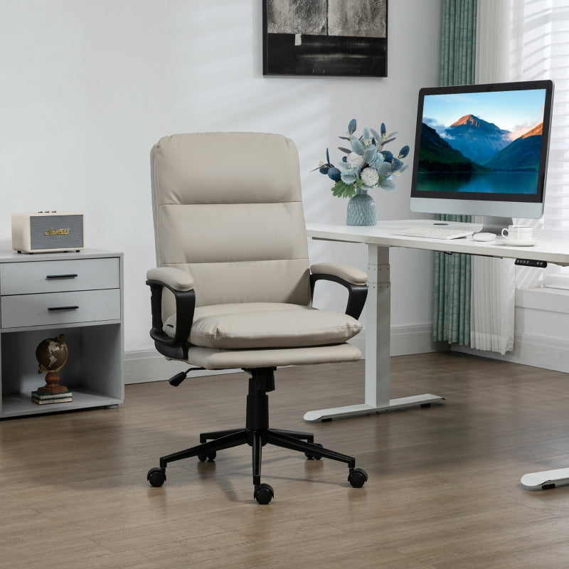 Light Grey Ergonomic Office Chair with Adjustable Height and Swivel Wheels