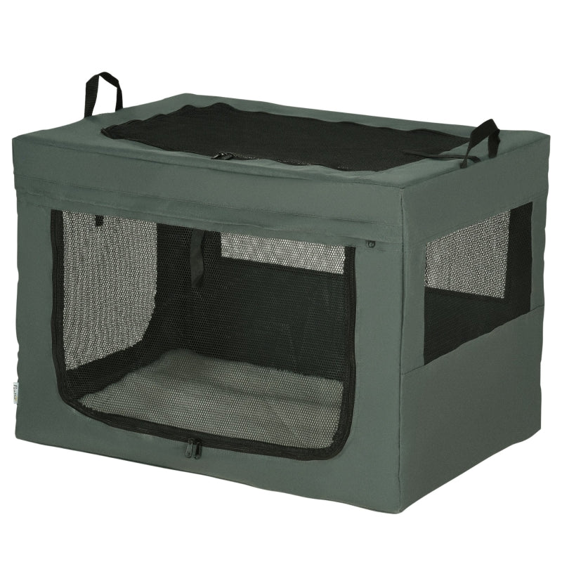 Grey Pet Carrier with Cushion for Small/Medium Dogs - 80cm