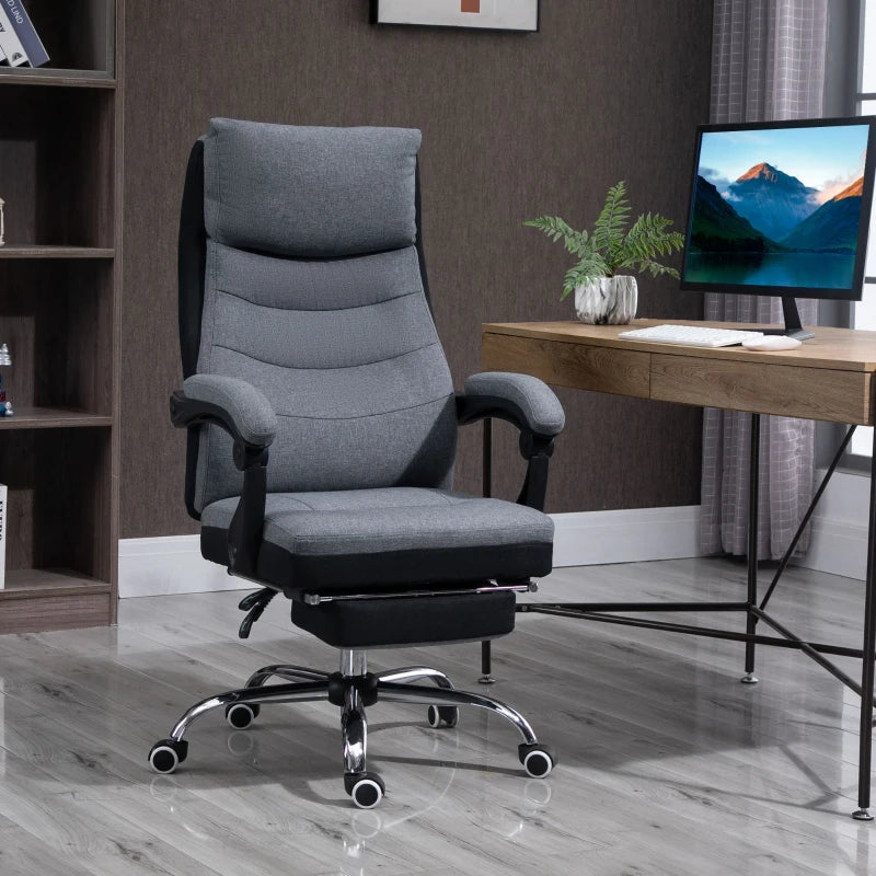 Grey Executive Office Chair with Reclining Feature