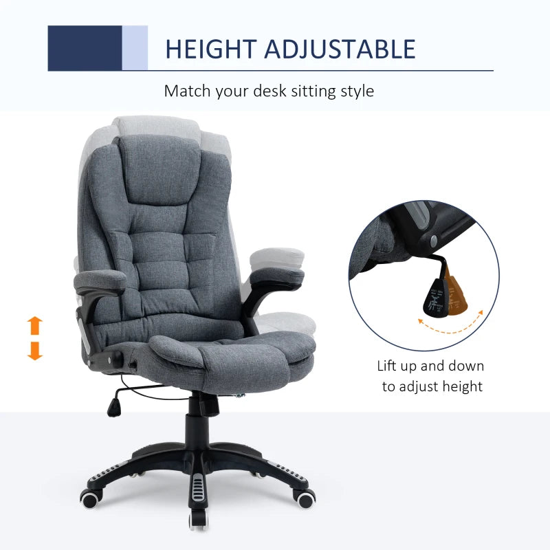 Dark Grey Ergonomic Office Chair with Armrests & Adjustable Height