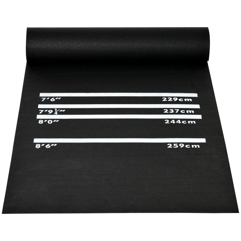 Rubber Dart Mat for Home and Club Use - 4 Throwing Distances - Black