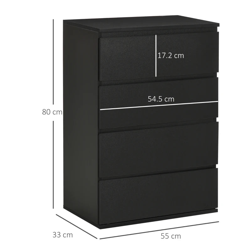 Modern Black 4-Drawer Storage Chest for Bedroom