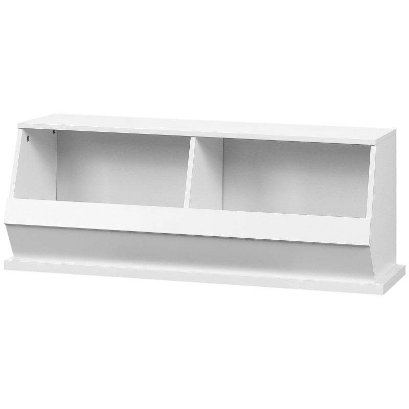 White 2-Cube Storage Cabinet with Compartments