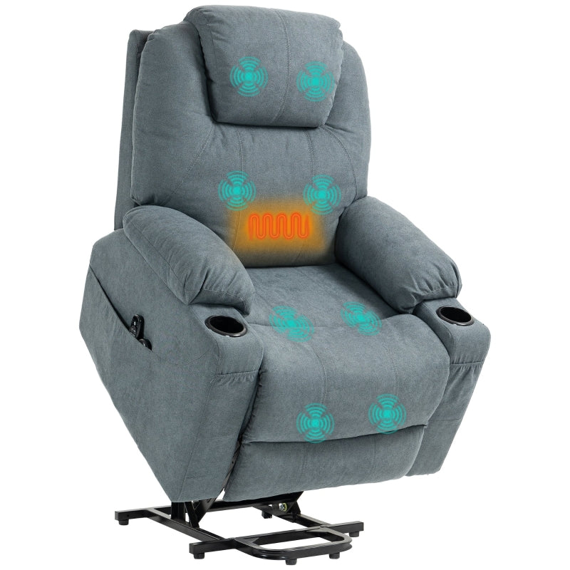 Grey Massage Recliner Chair with Heat Function