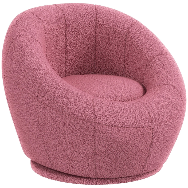 Modern Pink Swivel Armchair for Living Room, Bedroom, Home Office