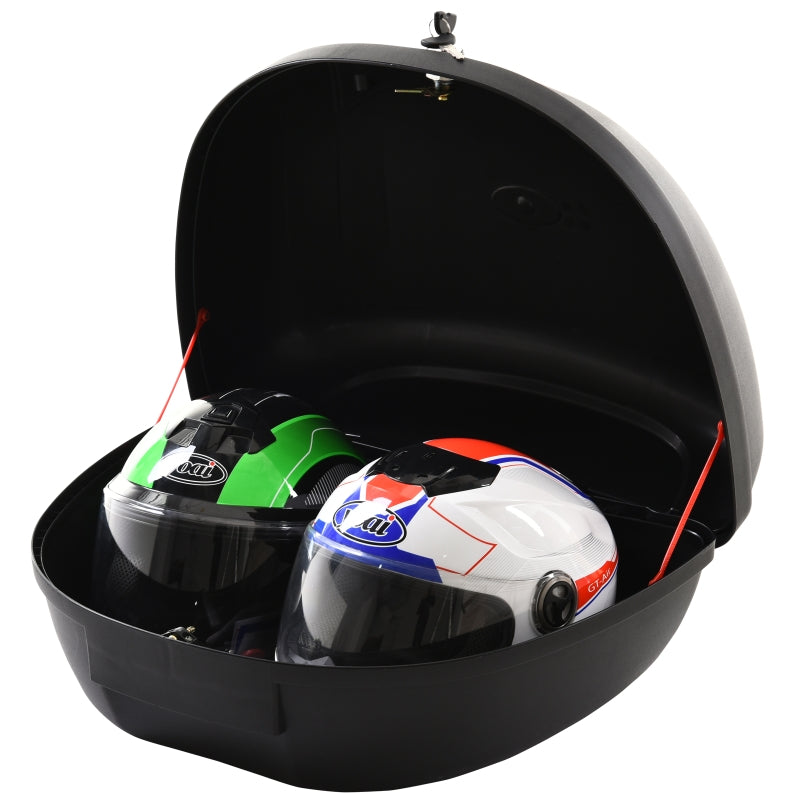 Motorcycle Trunk Storage Box - Black, 48L Capacity