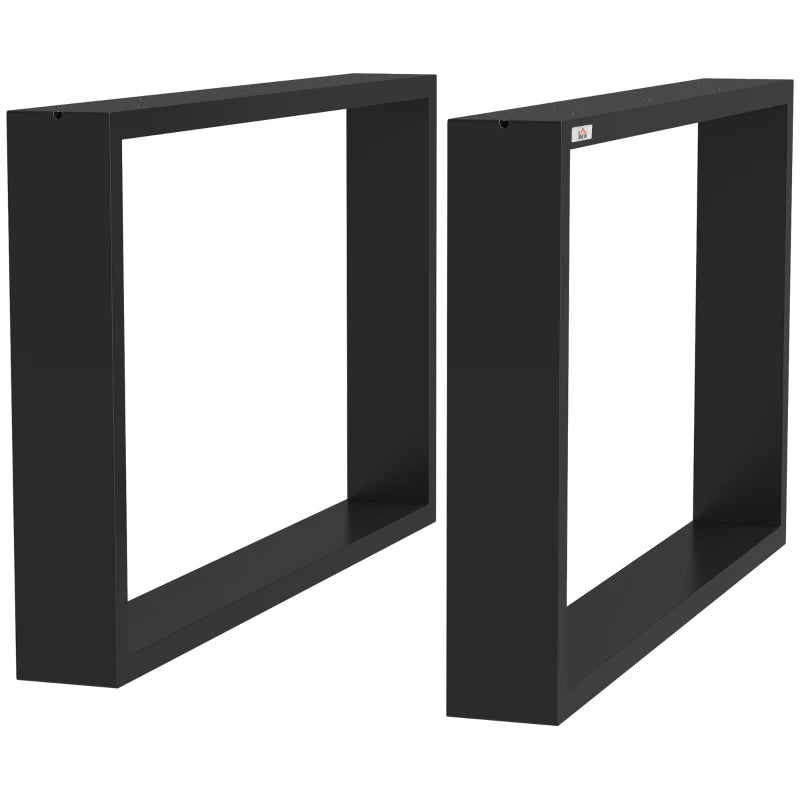 Black Steel Box Table Legs Set - 41 x 70cm (2 Pack)